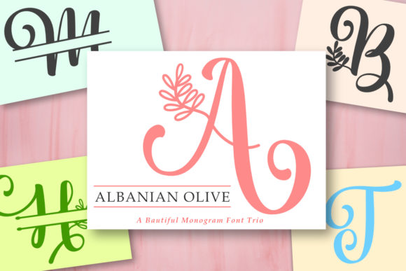 Albanian Olive Monogram: A Delicate Handwritten Font for Elegant Branding