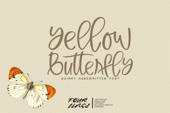 Yellow Butterfly: A Handwritten Font for Elegant Branding